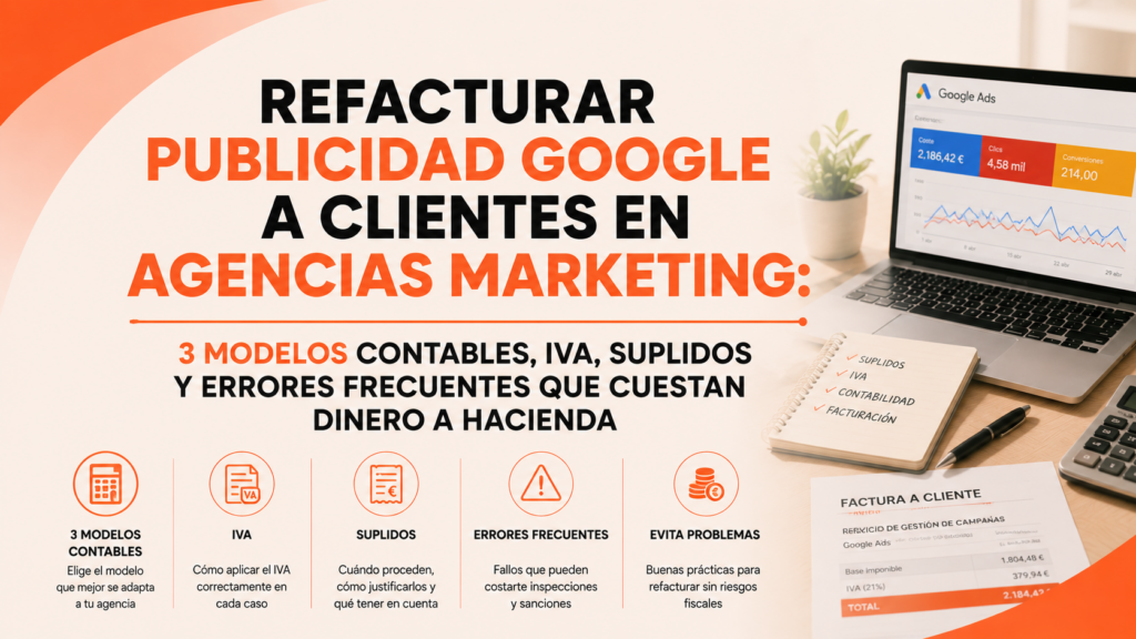 Refacturar publicidad Google clientes agencias marketing 2026