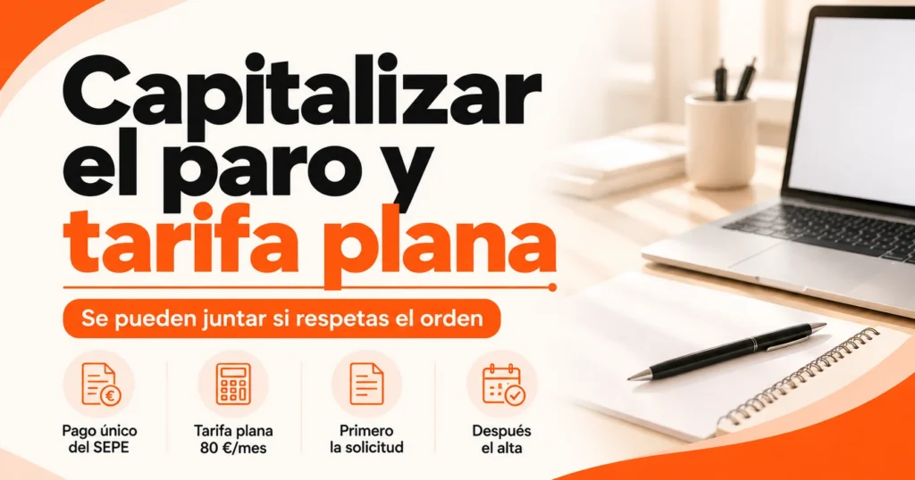 Capitalizar el paro y tarifa plana: pago único del SEPE y cuota de 80 € al mes