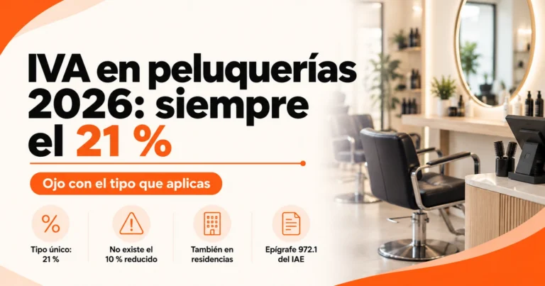 IVA en peluquerías 2026: el tipo aplicable es siempre el 21 %, sin tipo reducido