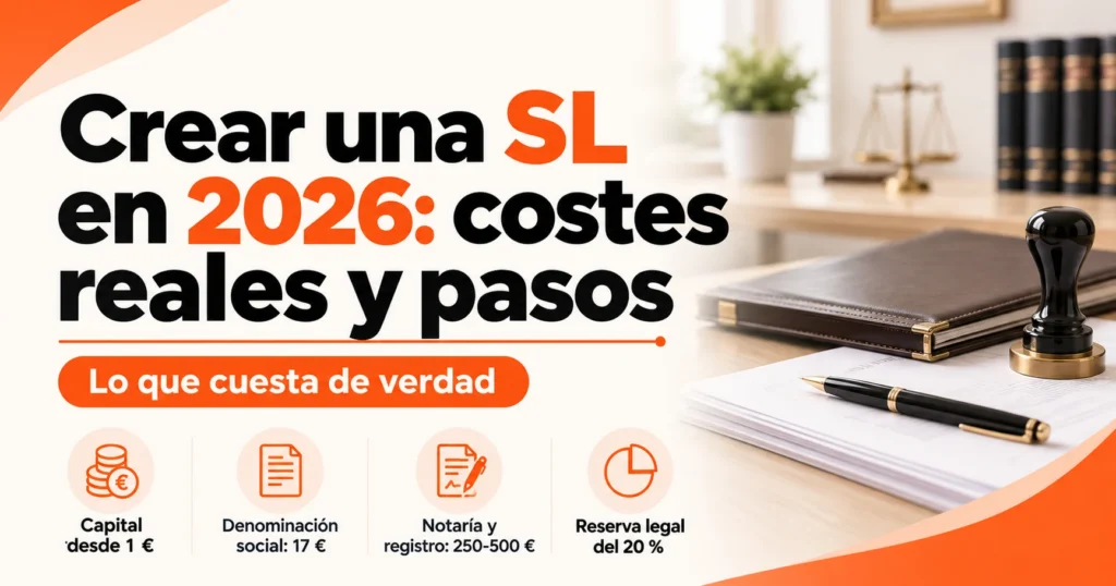 Crear una SL en 2026: costes reales de constitución y pasos del proceso