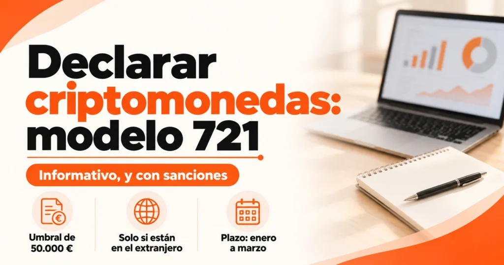 Declarar criptomonedas con el modelo 721 en 2026: umbral de 50.000 euros, custodia en el extranjero y plazo de enero a marzo