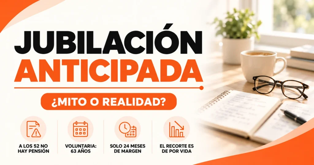 Jubilación anticipada de autónomos en 2026: edades reales, coeficientes reductores y el subsidio de los 52 años