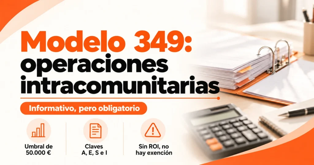 Modelo 349 de operaciones intracomunitarias: umbral de 50.000 euros, claves A, E, S e I y la importancia del alta en el ROI