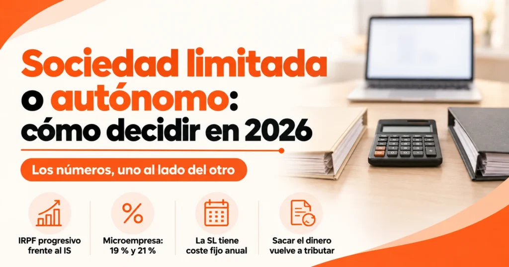 Sociedad limitada frente a autónomo en 2026: comparativa fiscal para decidir