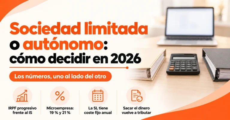 Sociedad limitada frente a autónomo en 2026: comparativa fiscal para decidir
